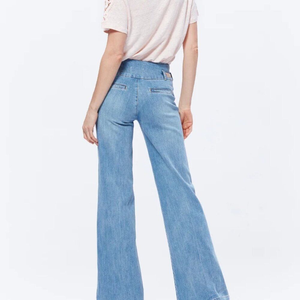 Paige Sutton Premium Denim Wide leg Jean with Curved Waistband - Picture 2 of 6